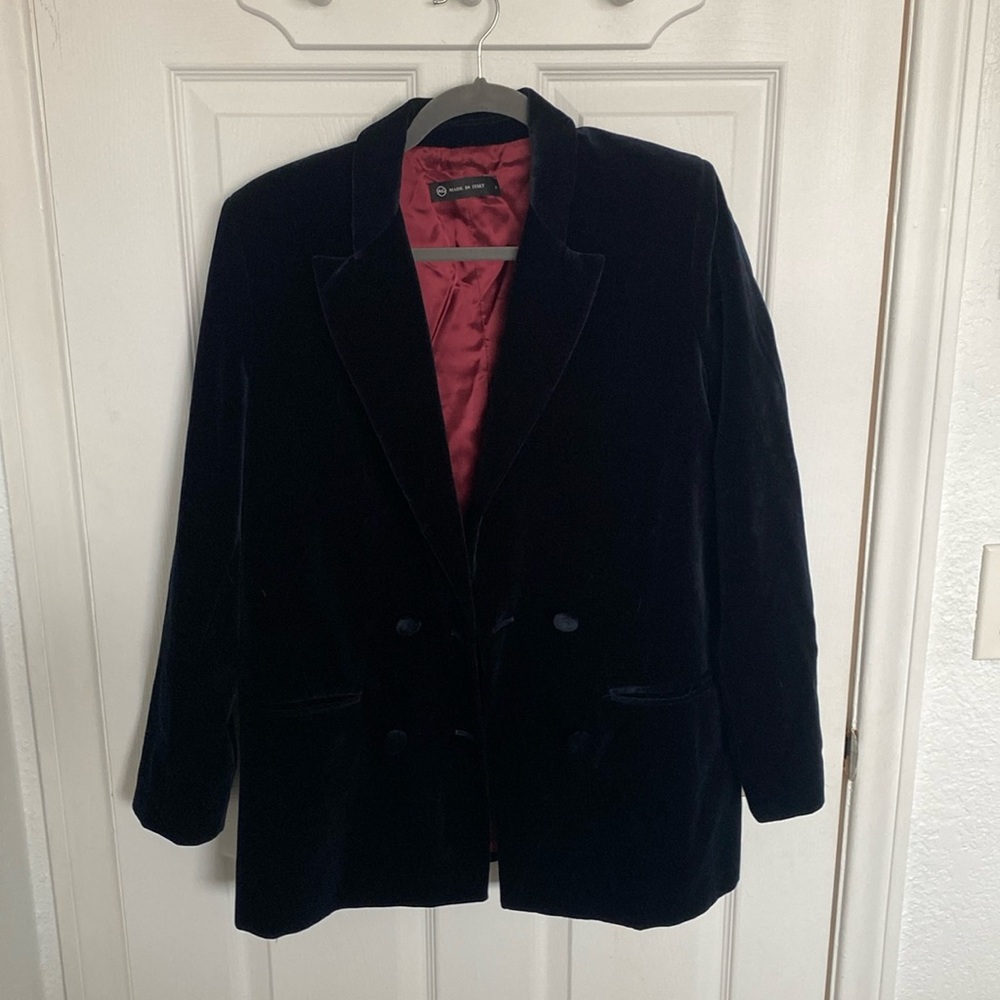 AG Jeans- Made In Italy Navy Velvet Blazer- sz M